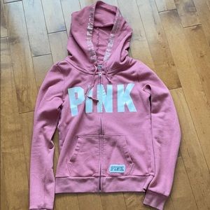 pink Pink zip up sweater